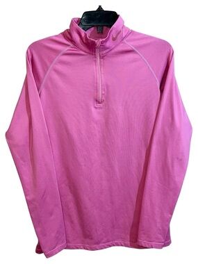 Nike Pro Combat Fitted Quarter Zip Active Athletic Shirt Top Women’s L Pink